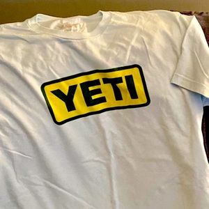 Light blue men’s size large YETI tee shirt